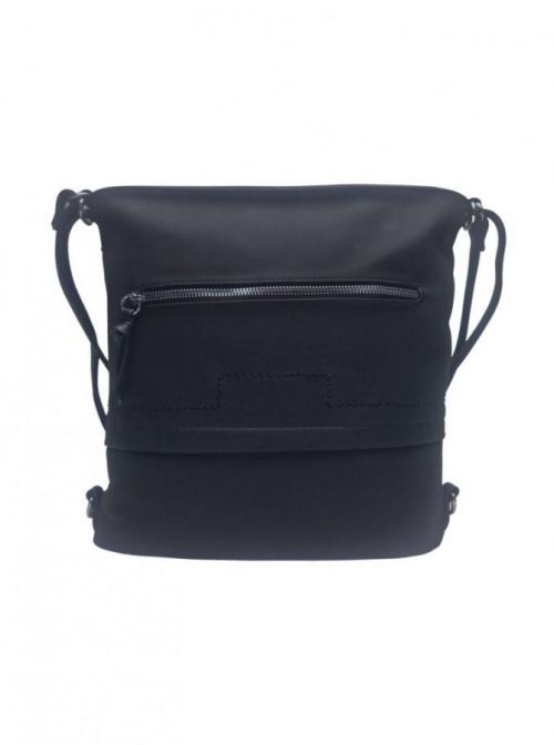 Střední černý kabelko-batoh 2v1 s praktickou kapsou Černá