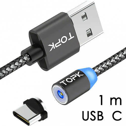 M5 - Magnetický USB kabel - Šedý - USB C - 1 m