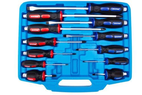 Profi sada úderových šroubováků, ploché a křížové, 12 kusů - QUATROS QS14243