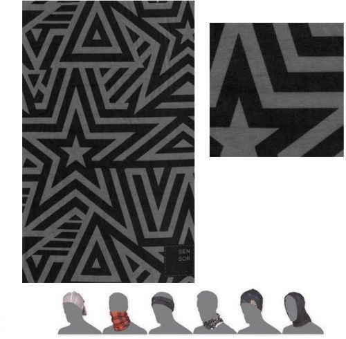 Sensor Tube Stars šátek multifunkční černá/šedá