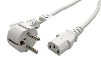 Kabel síťový, CEE 7/7(M) - IEC320 C13, 5m, bílý