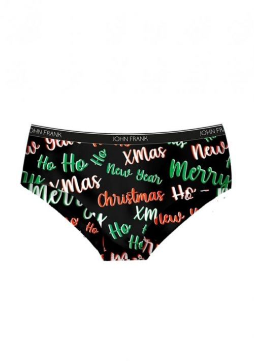 Dámské kalhotky John Frank WJFD-H34-CH-HO HO HO - L - černá