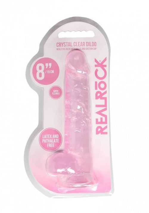 8 Realistic Dildo With Balls - Pink"