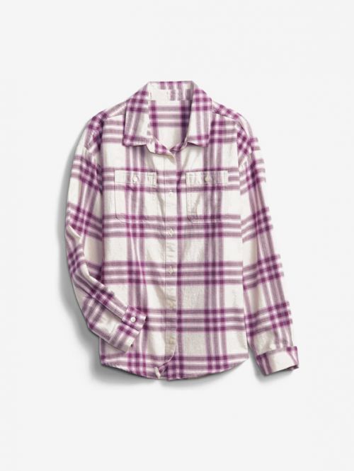 GAP Oversize Plaid Košile dětská Fialová