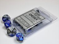 Chessex Dice Set Gemini Blue-Steel/White D10 (10)x