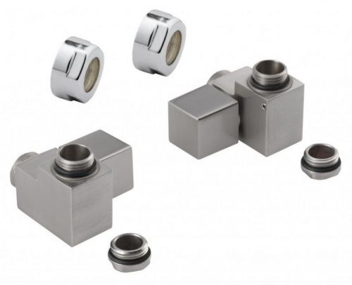 SAPHO CUBE COMBI připojovací sada ventilů ruční rohová, pravá, broušený nerez CP562S