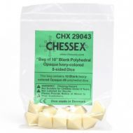 Chessex Opaque Ivory Blank 8-sided Dices (10x)