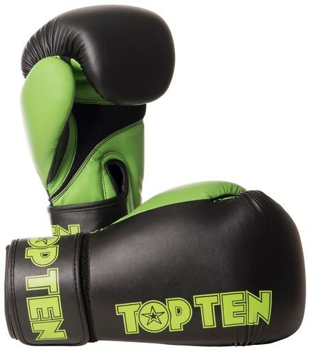 Boxerské rukavice Top Ten XLP - černá/zelená 10