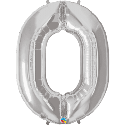 Balónek foliový Číslo 0 stříbrný ALBI