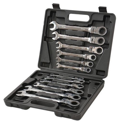 Sada očkoplochých ráčnových klíčů s kloubem (12ks)- JTY-2007A