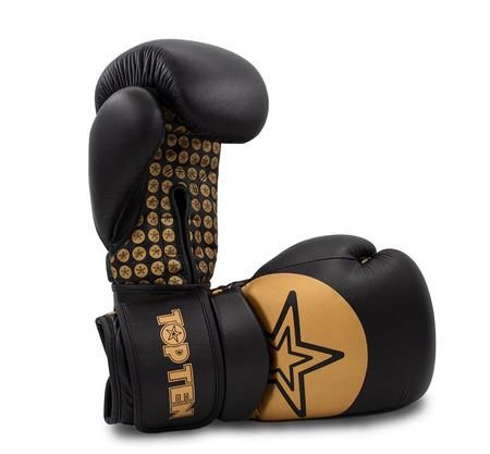 Boxerské rukavice Top Ten Wrist Star-černá/zlatá 10