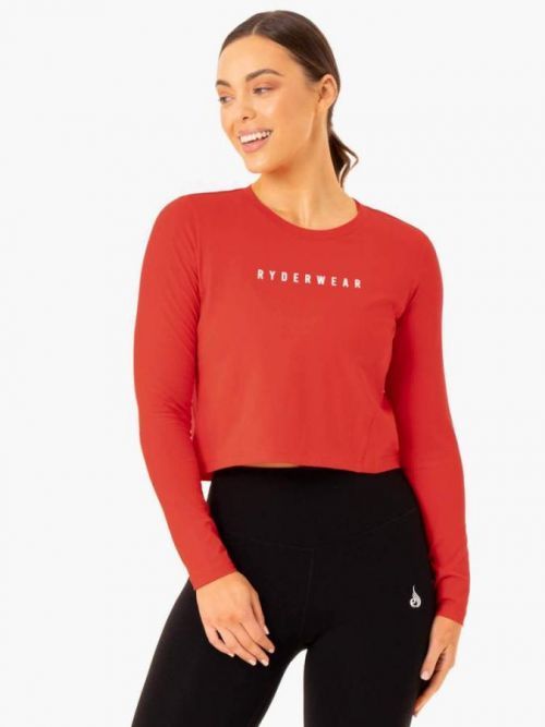 Dámské tričko Long Sleeve Top Foundation Red XS - Ryderwear