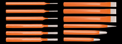 Vyrážeče, sekáče a důlčíky, sada 12 kusů - NEO tools 33-062