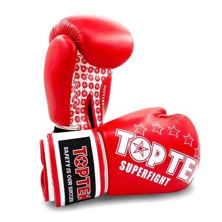 Boxerské rukavice Top Ten Superfight Stars - červená/bílá 10