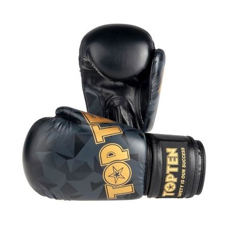 Boxerské rukavice TOP TEN Prism - černá/zlatá 10