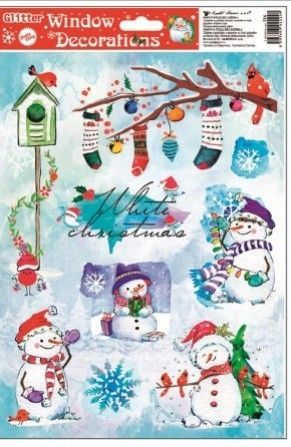 Anděl Okenní fólie - s glitrem - barevné - Vánoce - 30 x 20 cm - 216