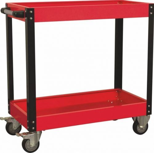 Dílenský montážní vozík - pojízdný manipulační stolek, 2 patra, s rukojetí