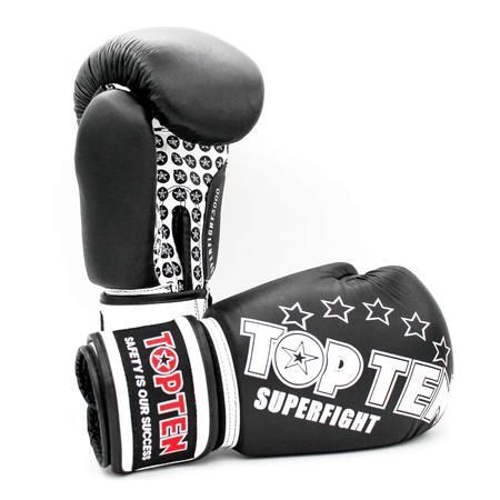 Boxerské rukavice Top Ten Superfight Stars - černá/bílá 10