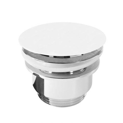 MEREO Výpusť neuzavírací celokovová bez přepadu s bílým keramickým vrškem, pochrom. mosaz, ø 5/4