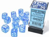 Chessex Dice Set Borealis Sky Blue/White Luminary 16mm D6 (12x)