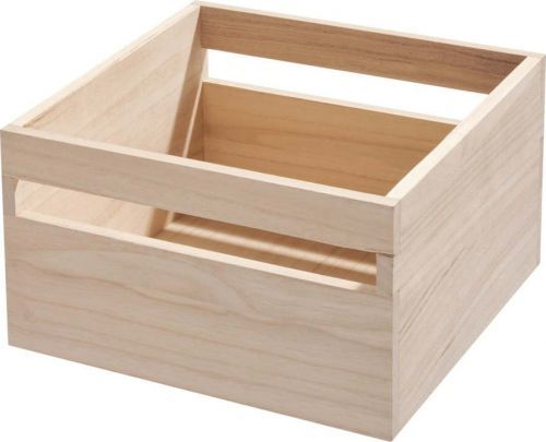 Úložný box ze dřeva paulownia iDesign Eco Wood, 25,4 x 25,4 cm