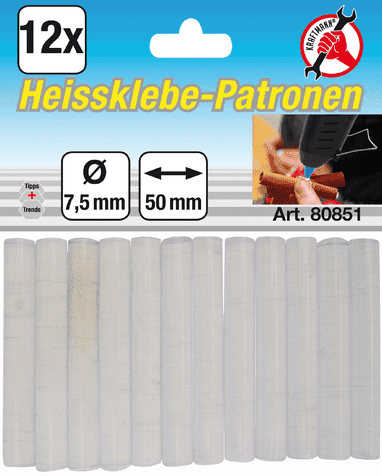 Tavné tyčinky, 7,5 x 50 mm, sada 12 kusů