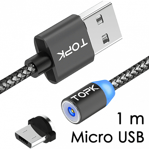 M5 - Magnetický USB kabel - Šedý - Micro USB - 1 m