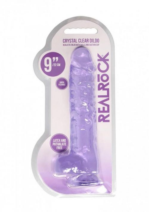 9 Realistic Dildo With Balls - Purple"