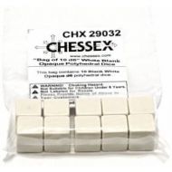 Chessex Opaque White Blank 6-sided Dices (10x)