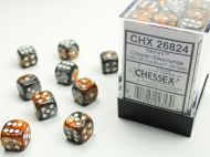Chessex Dice Set Gemini Copper-Steal/White 12mm d6 (36x)