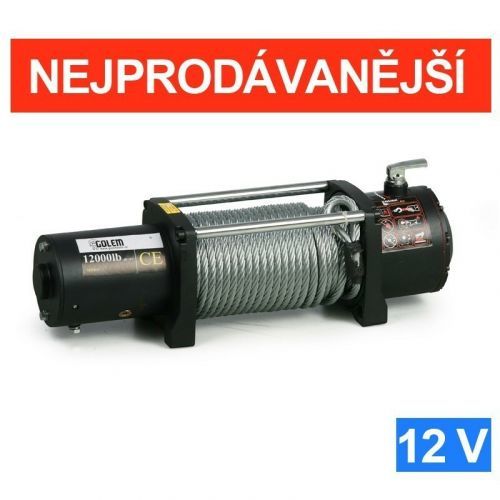 Elektrický naviják Golemwinch 12000 12V, 5,4 t, pro větší offroad, odtah - Golemtech