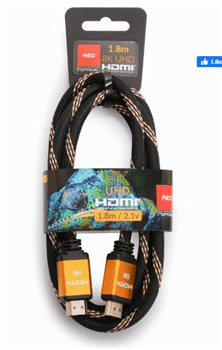 Opticum RED Kabel HDMI-HDMI 1,8m  UHD, black, gold, 8K 2.1