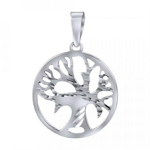 Přívěsek Strom života z bílého zlata ručně broušený - SILVEGOB11383GW