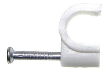 Kabelová příchytka, úchyt kabelu 7 mm KN-7 bílá, 100 ks