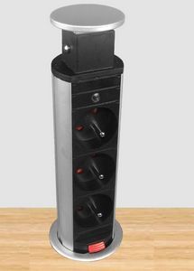 Rozvodný panel/zásuvková lišta COLUMN KZ 3 zásuvky 2m kabel černý