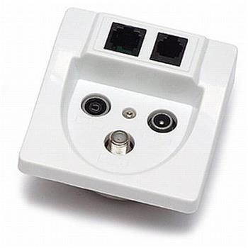 Účastnická zásuvka satelitní koncová SIGNAL TV/R/SAT/RJ-45/RJ-11