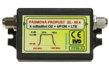 IVO PP08-X Propust pásmová 22-60k., odladění O2 + UFON + LTE