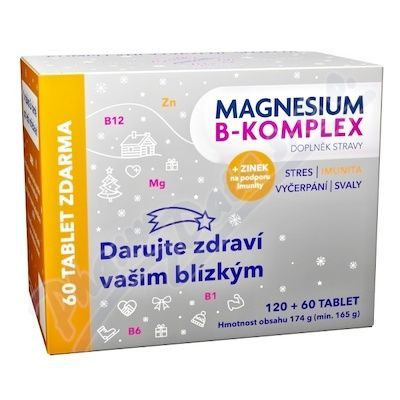 Glenmark  Magnesium B-komplex Dárková balíček 120+60 tablet