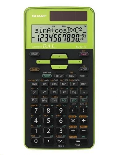SHARP kalkulačka - EL531TGGR - zelená - box - Solární + baterie