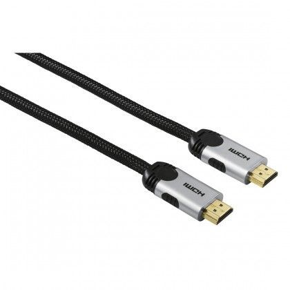 Hama HDMI kabel, 3 m, pozlacený, opletený, nebalený