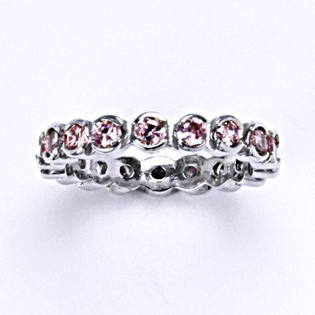ČIŠTÍN s.r.o Stříbrný prsten s růžovými syntetickými zirkony, šperk 13440
