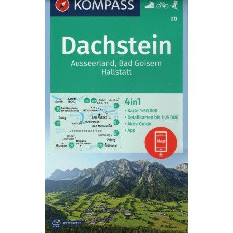 Kompass 20 Dachstein, Ausseerland, Bad Goisern, Hallstatt 1:50 000 turistická mapa