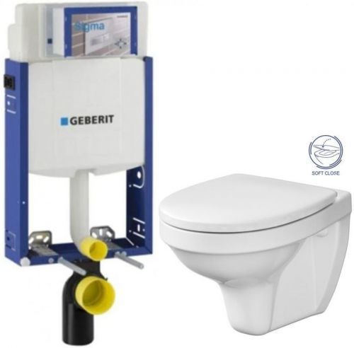 AKCE/SET SET Kombifix KOMBIFIX ECO pro závěsné WC, nádržka UP 320 bez Ovládací desky + WC CERSANIT DELFI + SOFT SEDÁTKO 110.302.00.5 DE2