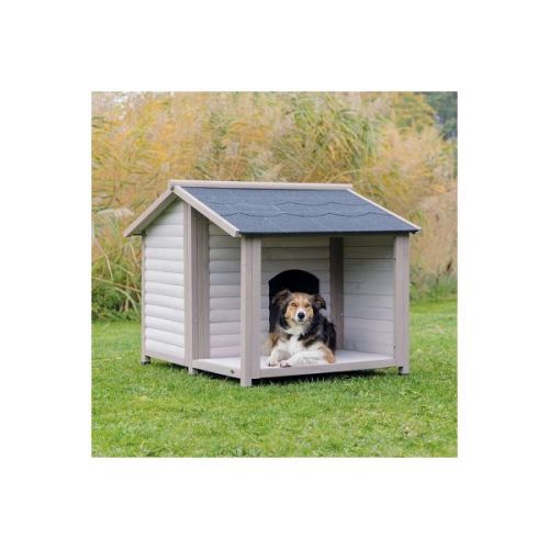 Trixie Natura bouda pro psy s terasou - vel. M/L: Š 130 x D 100 x V 105 cm, šedá (2 balíky*)