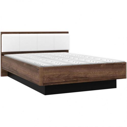 Postel 140/200 Cm Kompozitní Dřevo Černá Bílá Barvy Dubu Carryhome