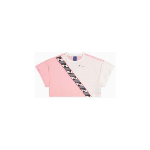 tričko CHAMPION - Colour Block Jacquard Logo Tape Cropped T-Shirt (PS024) velikost: XL