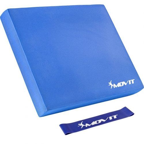 Balanční polštář s gymnastickou gumou - modrá MOVIT M73939
