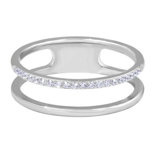 Troli Dvojitý minimalistický prsten z oceli Silver 50 mm