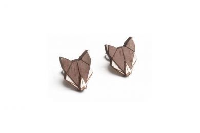 Dřevěné náušnice Wolf Earrings