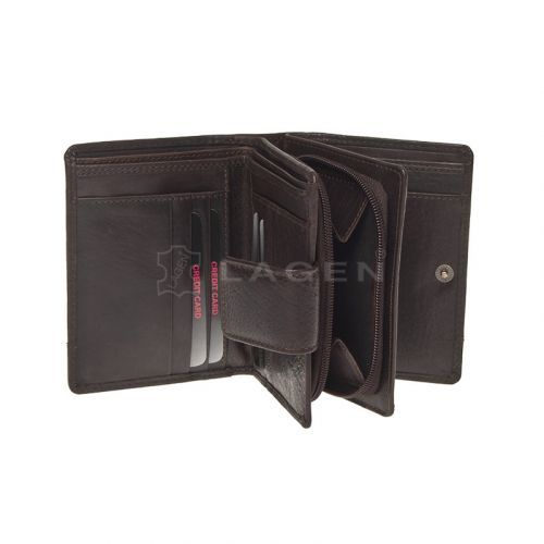 Lagen Dámská peněženka kožená 2077/T Tmavě hnědá